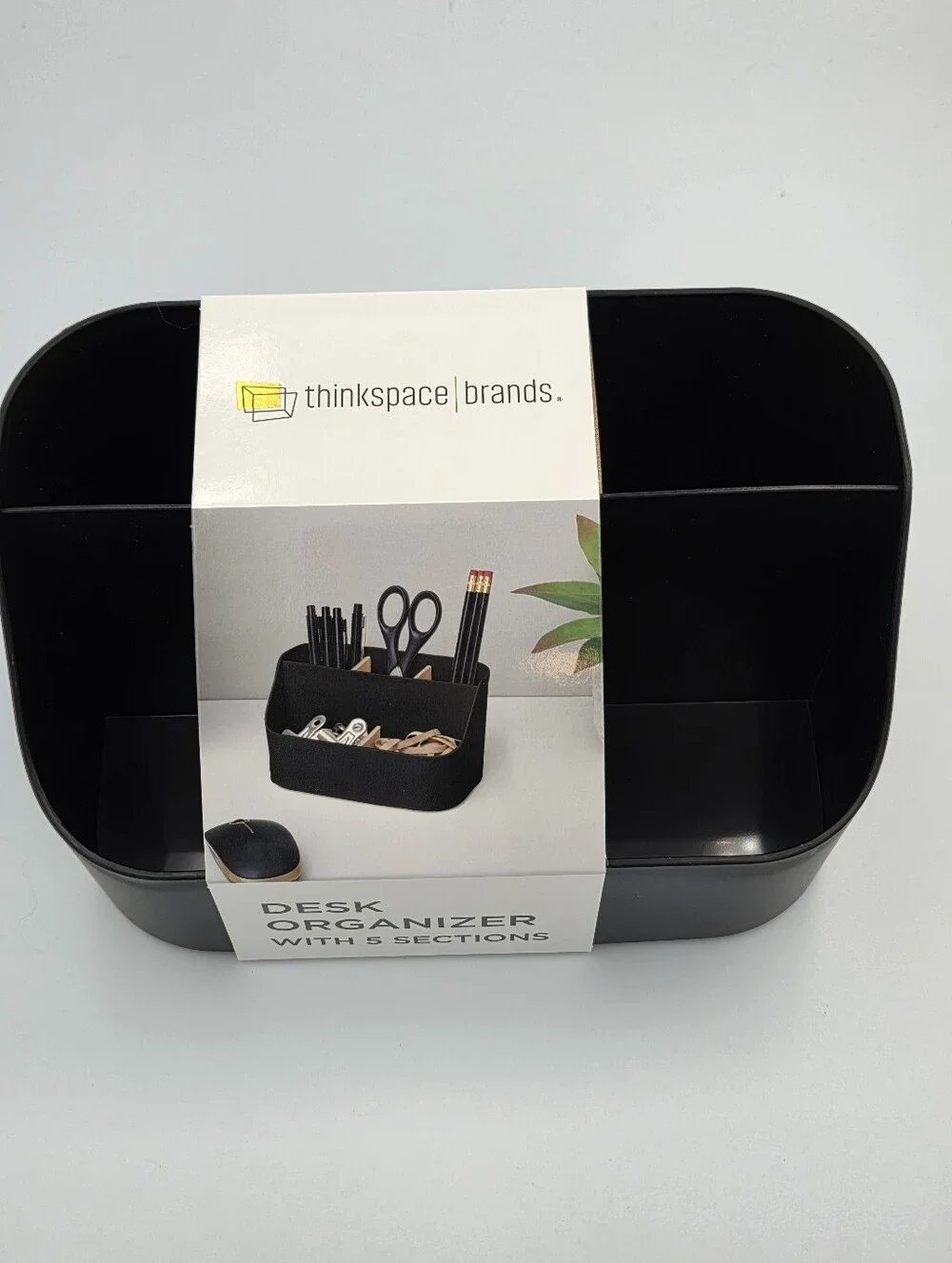 Thinkspace Brand Desk Organizer With 5 Section Black Nwt